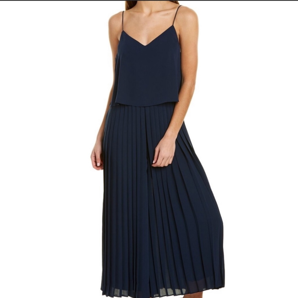 NWT Club Monaco Navy Pleated Jumpsuit